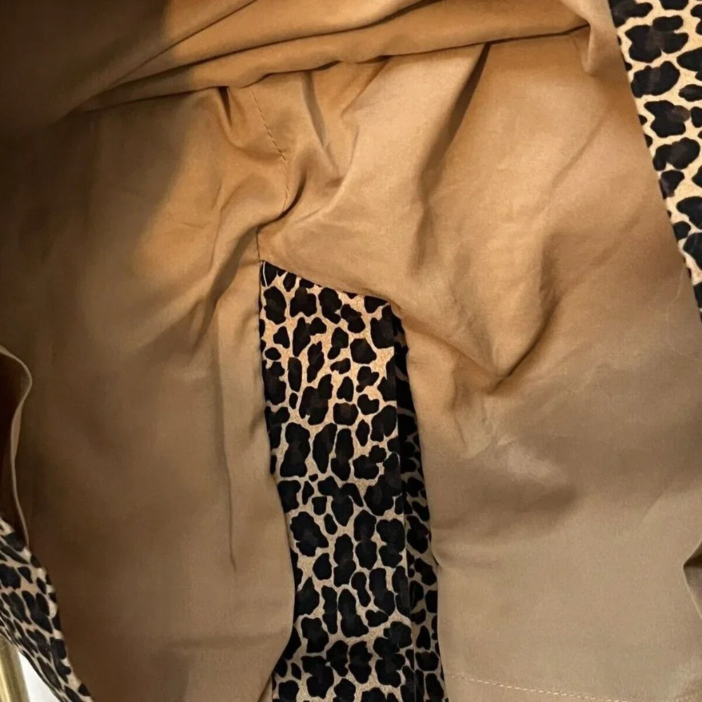 J. Crew Brown Leopard Print Pencil Cotton Bi-Stretch Skirt Lined Womens Sz 8 - Picture 5 of 5